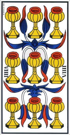 Neuf de Coupe, tarot de Marseille