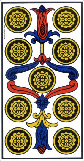 Neuf de Denier, tarot de Marseille