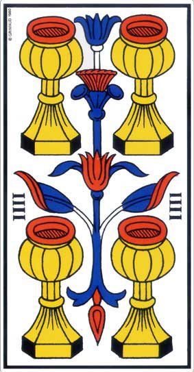 Quatre de Coupe, tarot de Marseille