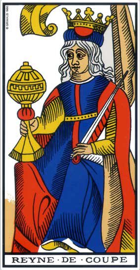 Reine de Coupe, tarot de Marseille
