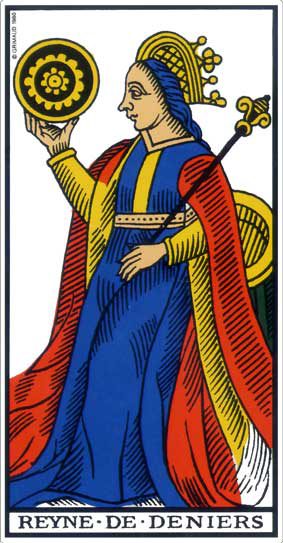 Reine de Denier, tarot de Marseille