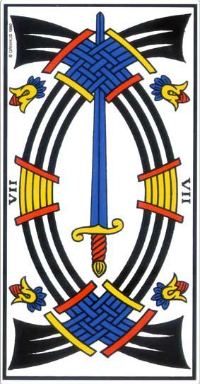 Sept d’Épée, tarot de Marseille
