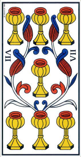Sept de Coupe, tarot de Marseille