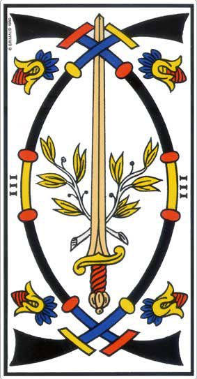 Trois d’Épée, tarot de Marseille