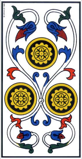 Trois de Denier, tarot de Marseille